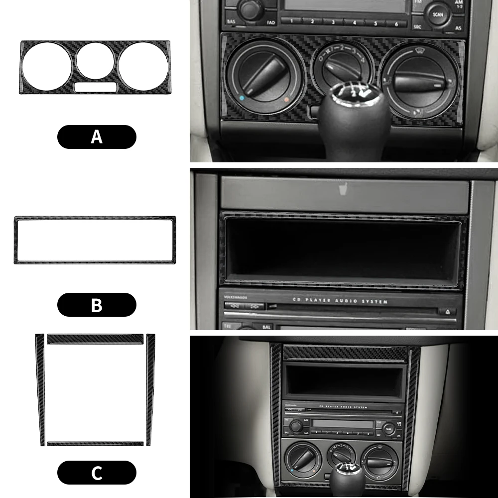 Für Volkswagen VW Golf 4 Jetta Bora MK4 R32 GTI 1999-2004 LHD RHD Auto Instrument Zentrale Bedienfeld weiche Carbon Faser Trim Image