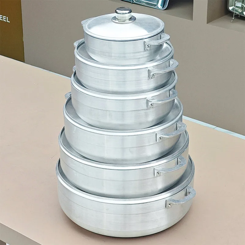 Hochwertiges, klassisches Aluminium-Topfset, Guss-Auflauf, geschmiedet, große Aluminium-Küche Image