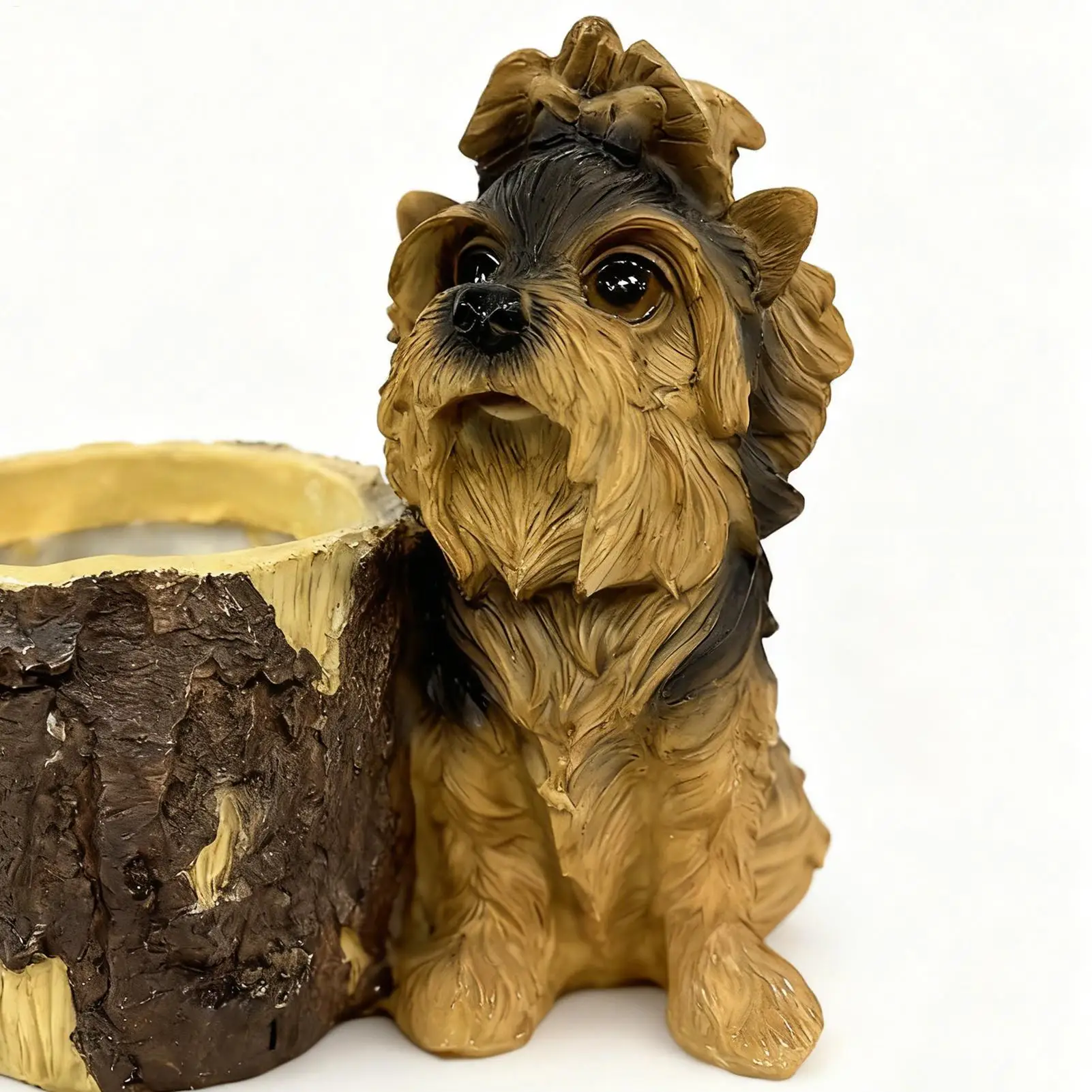 Niedlicher Hund, Blumentopf aus Kunstharz, Welpe, Gartenstatue mit Blumentopf, Eimer, Blumentopf, Blumentöpfe für den Innenbereich, für den Schreibtisch, Fensterbank Image