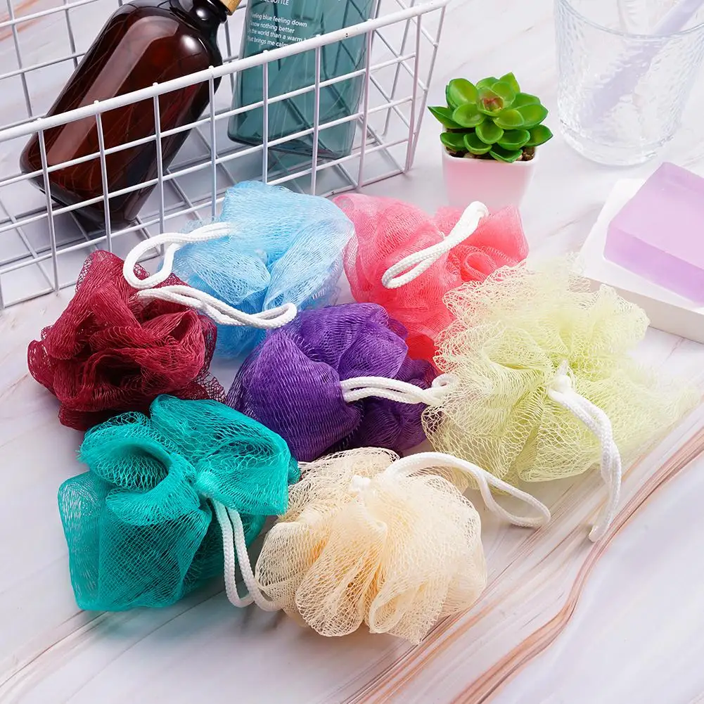 Mesh Bad Schwamm Bälle Weiche Dusche Mesh Schäumen Schwamm Körper Peeling Peeling Zurück Pinsel Haut Reiniger Bad Blase Ball Hautpflege Image