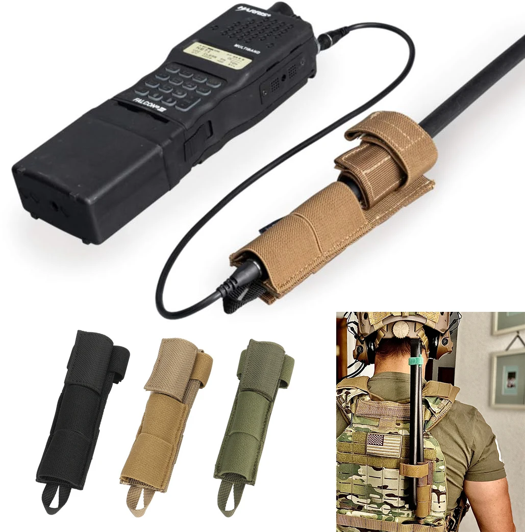 Taktisches Funkantennen-Verlegungskabel MOLLE Funkgerät-Befestigungstasche Halterung PRC152/148 MBITR UV-13 PRO Plus Walkie-Talkie-Träger Image