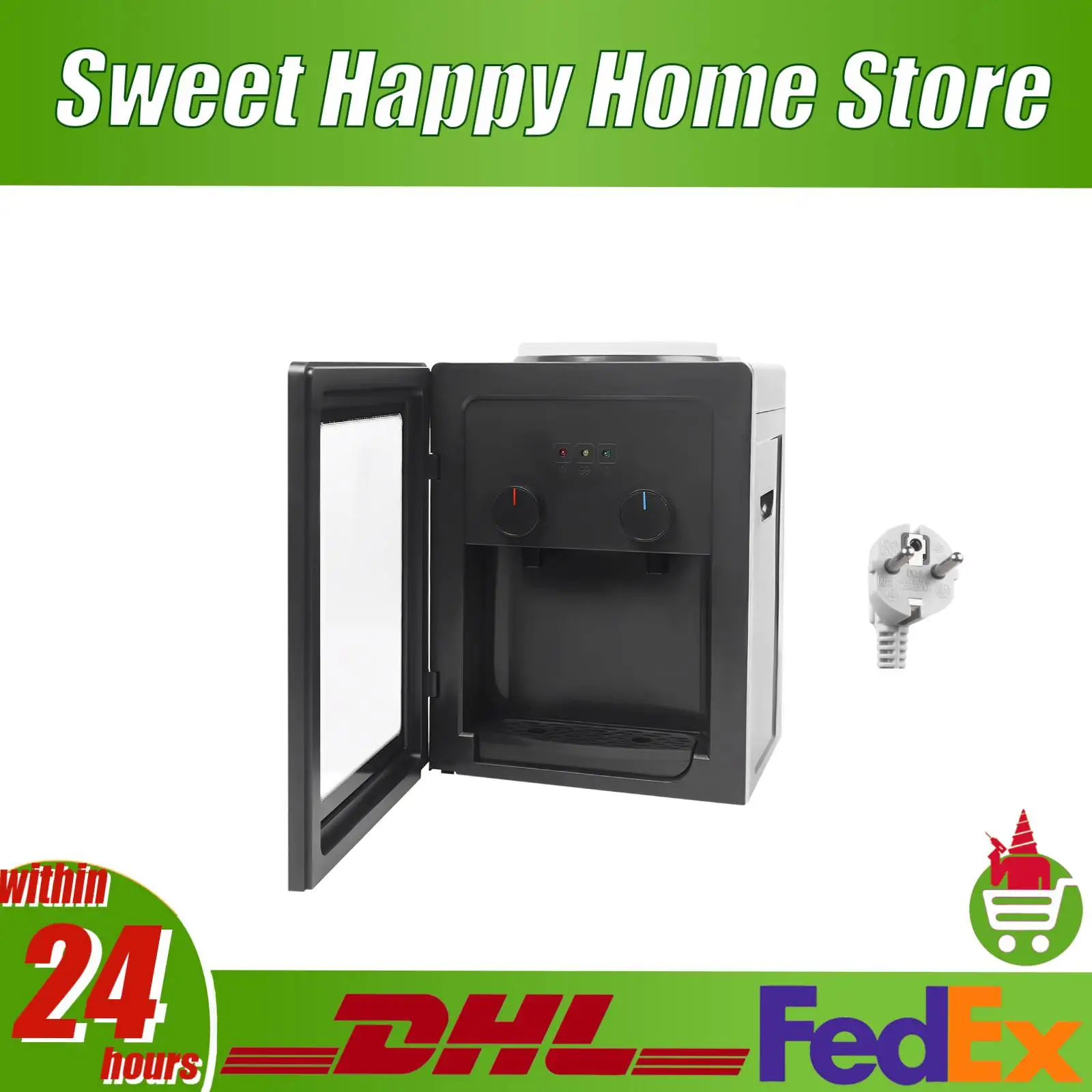 Tisch-Wasserspender Elektrisch Heiß und Kalt 550W Schnellheizung 3,5-18L Eimer-Kompatibel für Zuhause Büro Schreibtisch Nachttisch Image