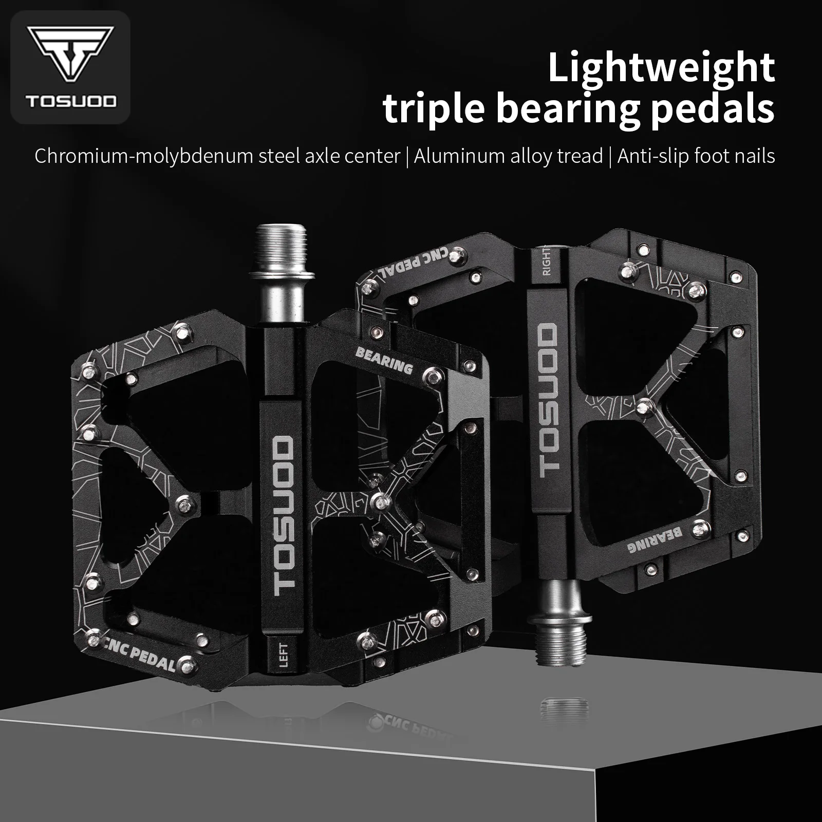 TOSUOD Pedale DU Lager Fahrrad Pedal Plattform Ultraleicht Nylon Straße Mountainbike Pedal Rutschfeste MTB Flache Pedale Fahrrad Teil Image