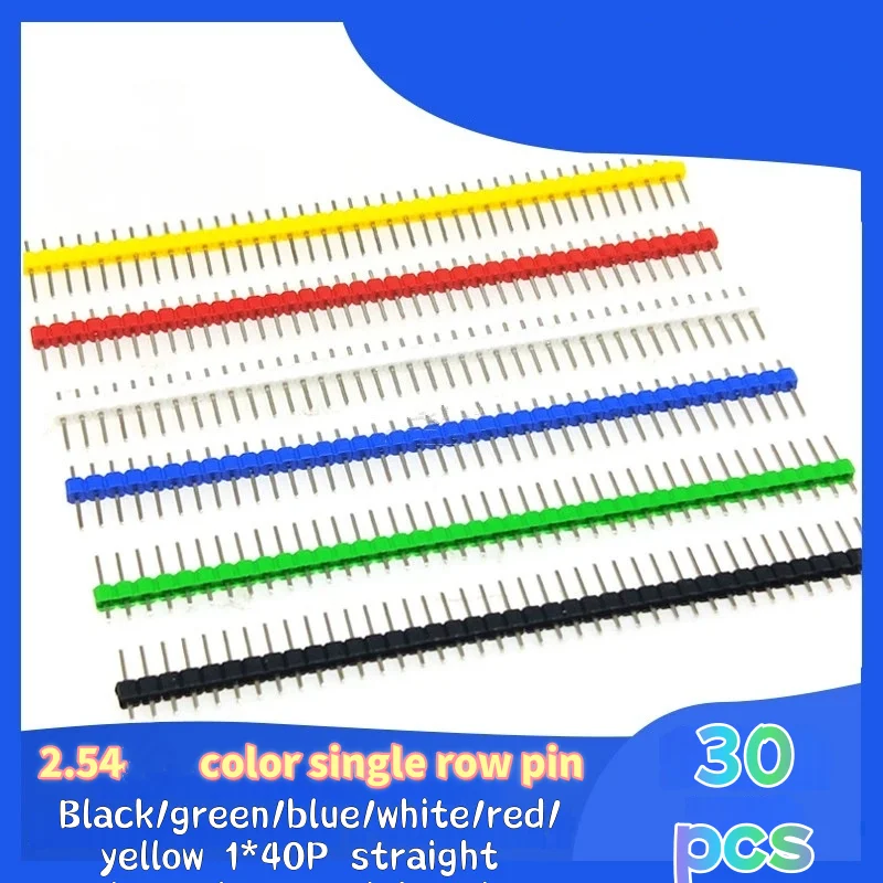 30 Stück 40-polige, zerbrechliche Stiftleiste, 2,54 mm, einreihiger Stecker, Steckverbinder-Set, PCB-Stiftleiste für Arduino Image