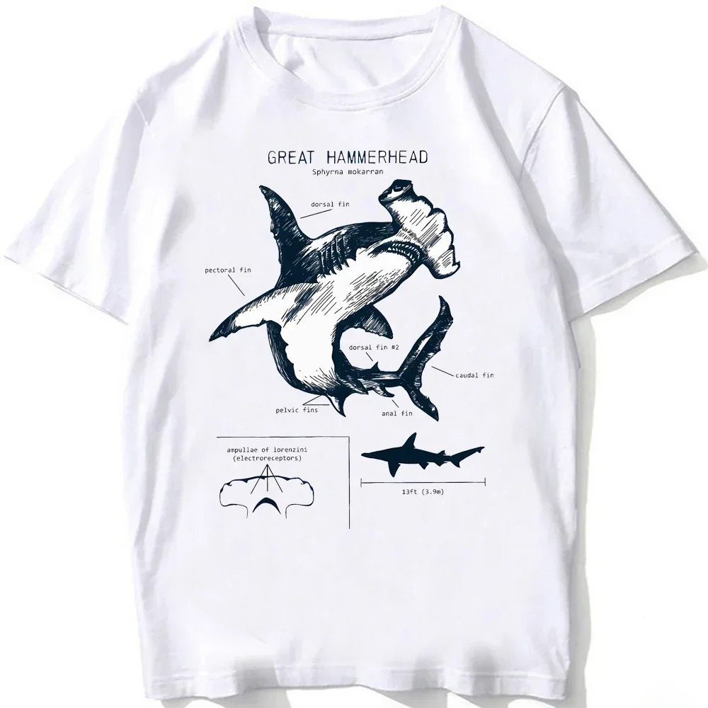 Frauen Strand Tauchen Weißes T-shirt Vintage Walhai Anatomie Biologie T-shirt Frauen Casual T Shirts Ästhetische Kleidung Image