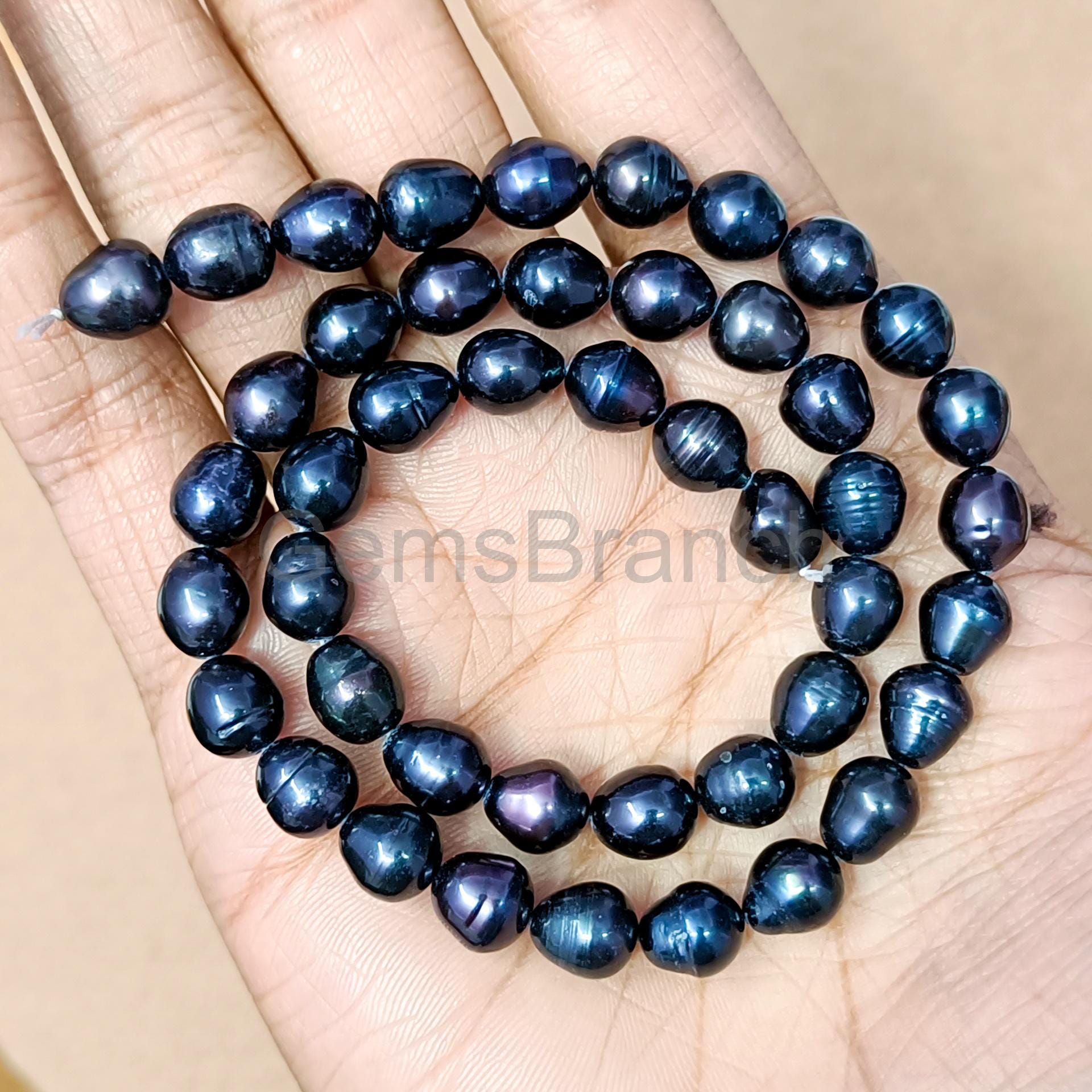 Perle di perle nere d'acqua dolce naturali, perle lisce di perle nere AAA, perle di perle irregolari a forma di pepita, perle di perle preziose per gi