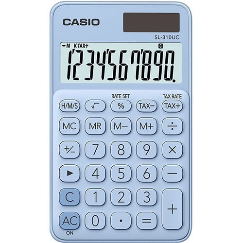 Casio SL-310UC-LB Taschenrechner Hellblau Display (Stellen): 10 solarbetrieben, batteriebetrieben (B Image