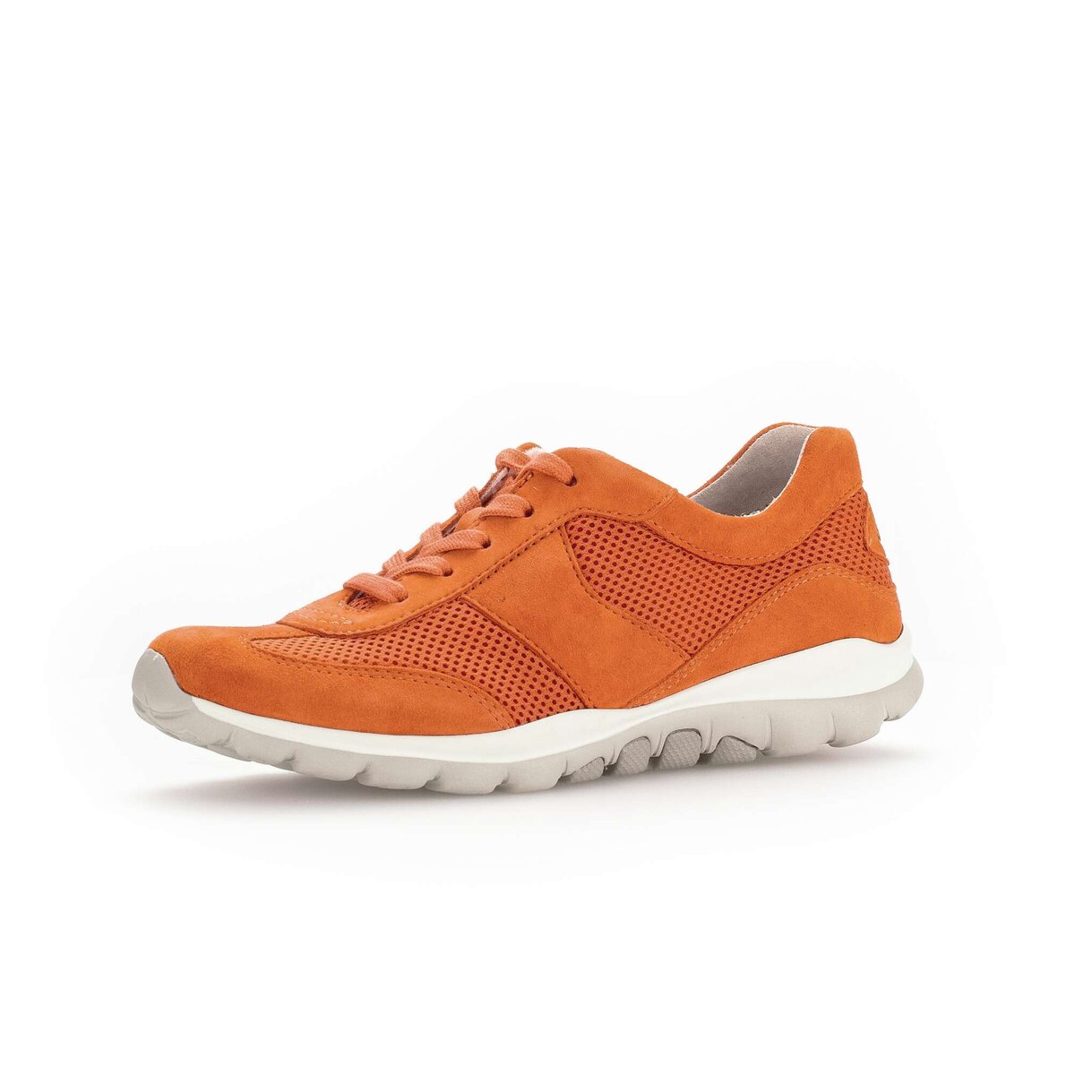Sneaker GABOR "Sneaker low Lederimitat", Damen, Gr. 37, orange, Schuhe Sneaker