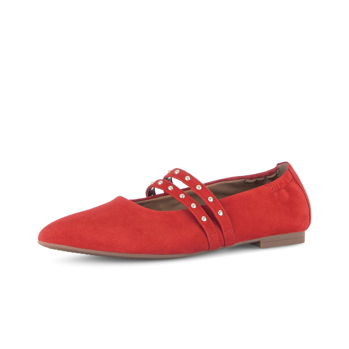 Ballerina GABOR "Eleganter Ballerina Rauleder", Damen, Gr. 42,5, rot, Schuhe Ballerina