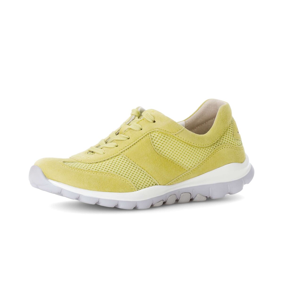 Sneaker GABOR "Sneaker low Lederimitat", Damen, Gr. 37,5, gelb, Schuhe Sneaker