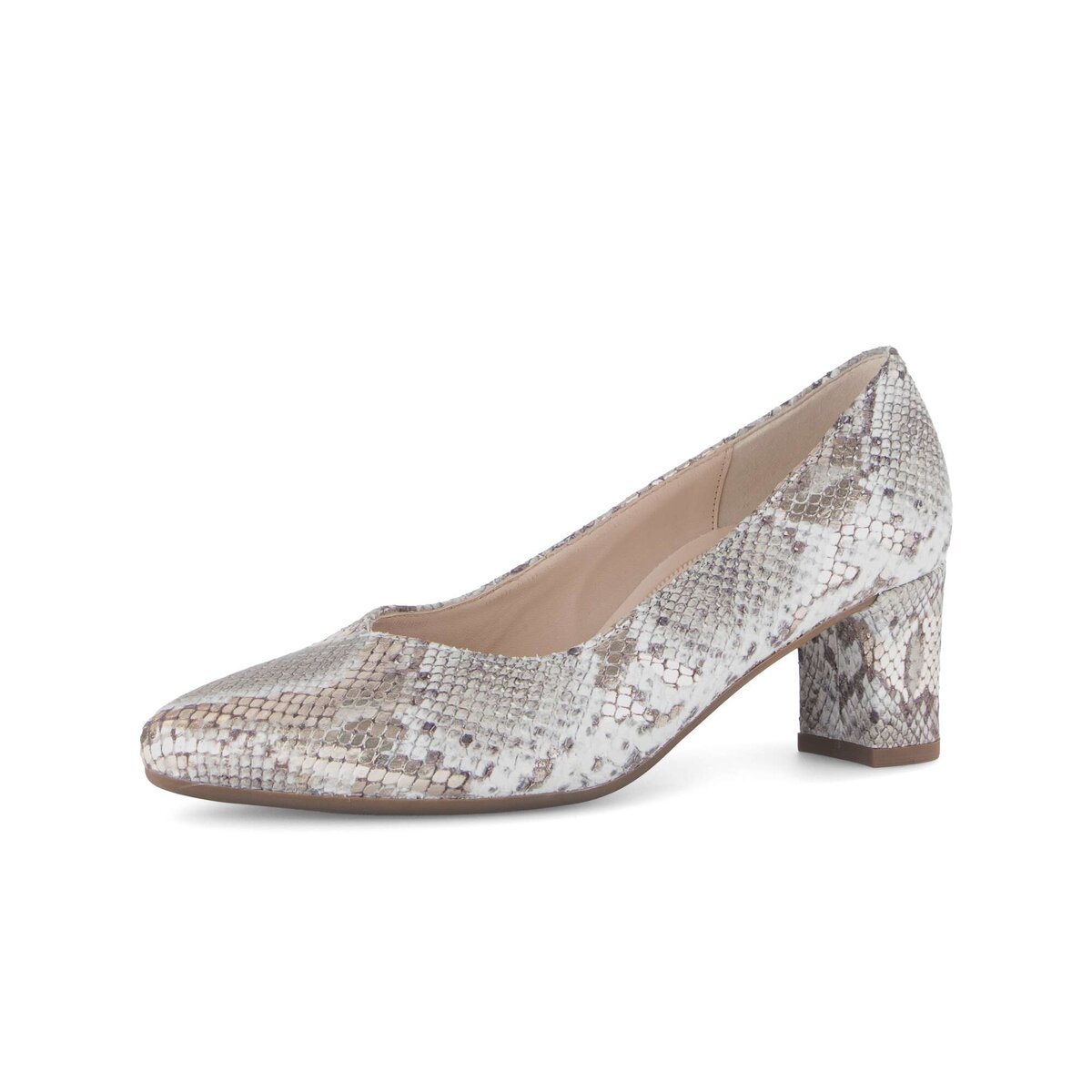 Pumps GABOR "Eleganter Pumps Leder Reptiloptik", Damen, Gr. 38, grün, Schuhe Pumps