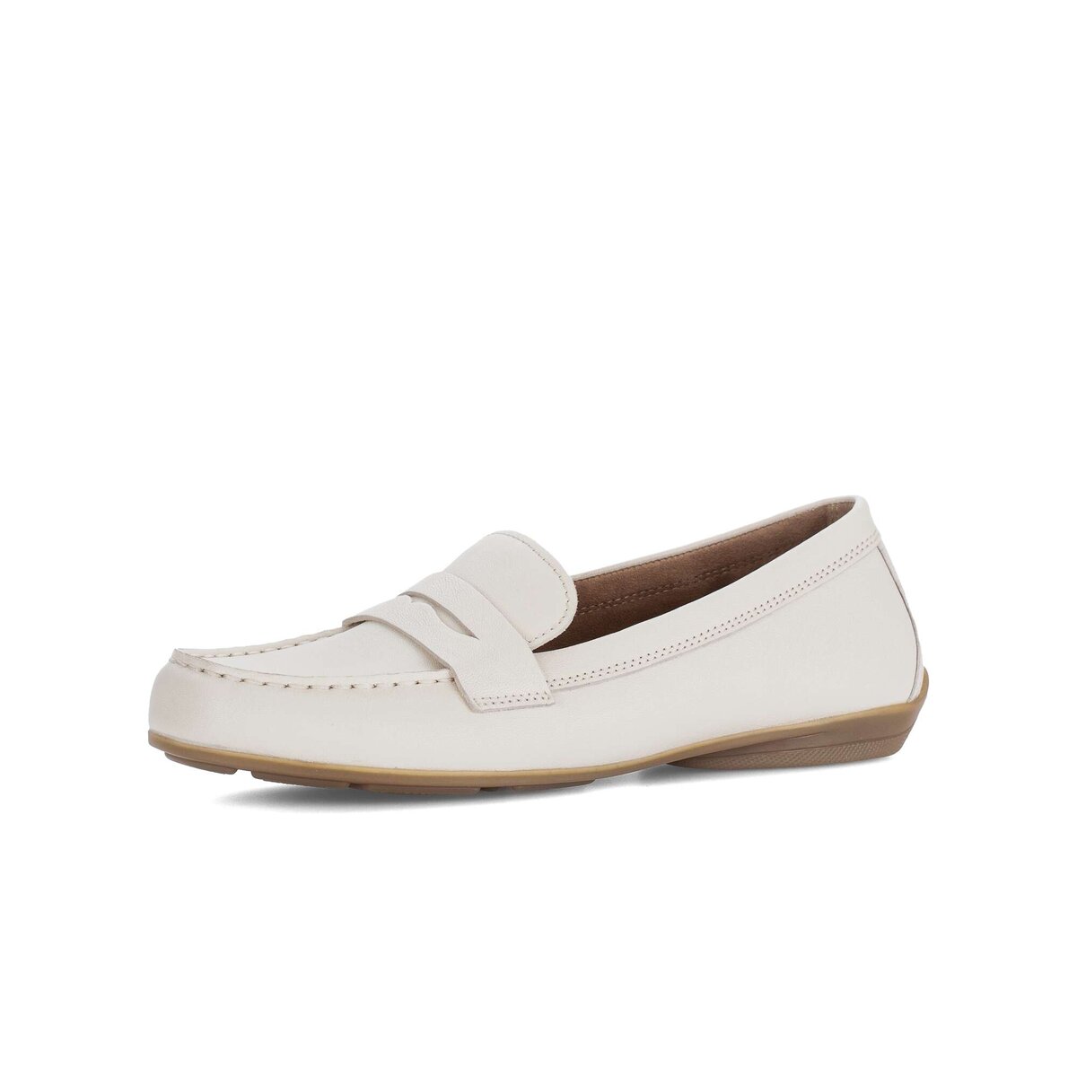 Mokassin GABOR "Mokassin Glattleder", Damen, Gr. 42, beige, Schuhe Mokassin