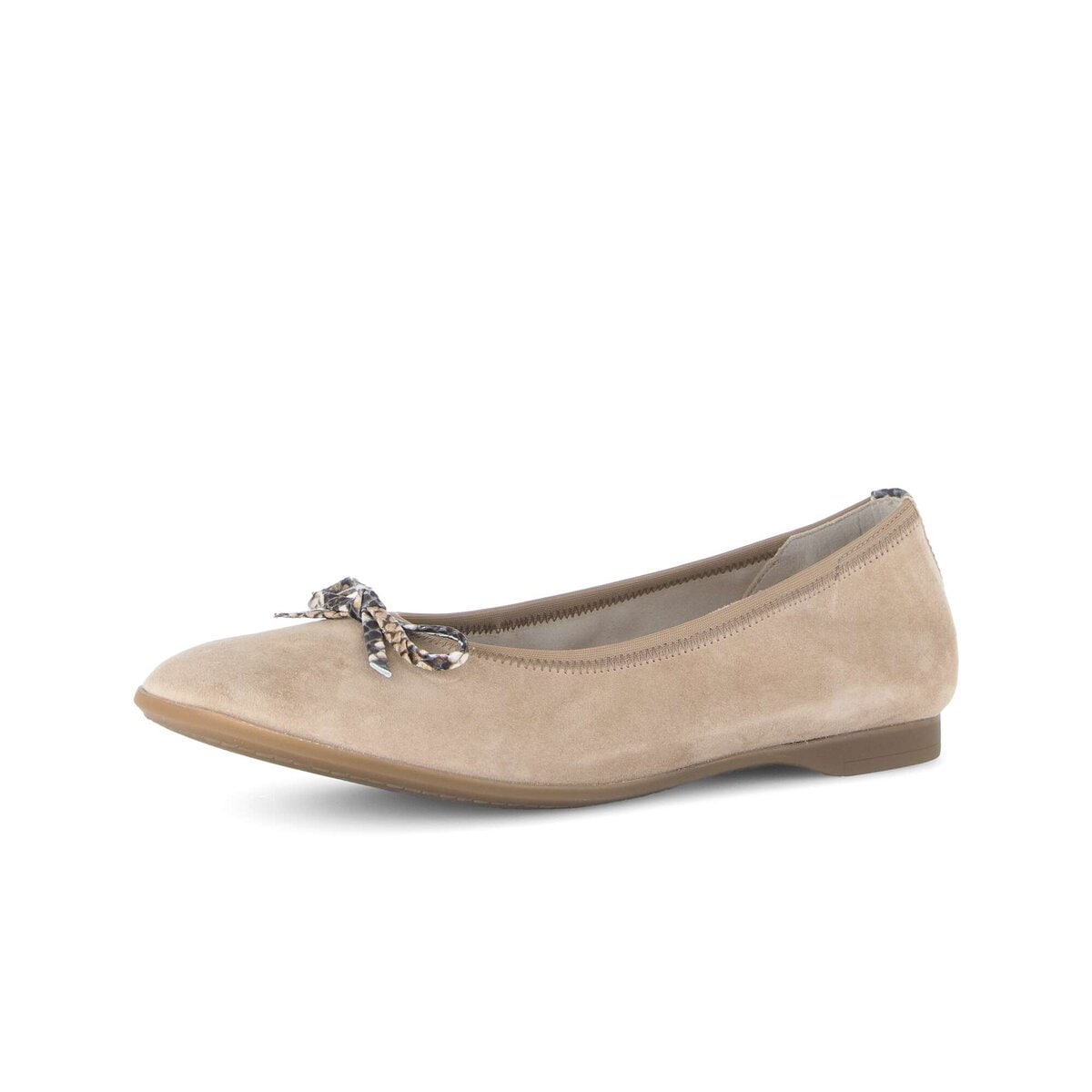 Ballerina GABOR "Eleganter Ballerina Rauleder", Damen, Gr. 38, beige, Schuhe Ballerina