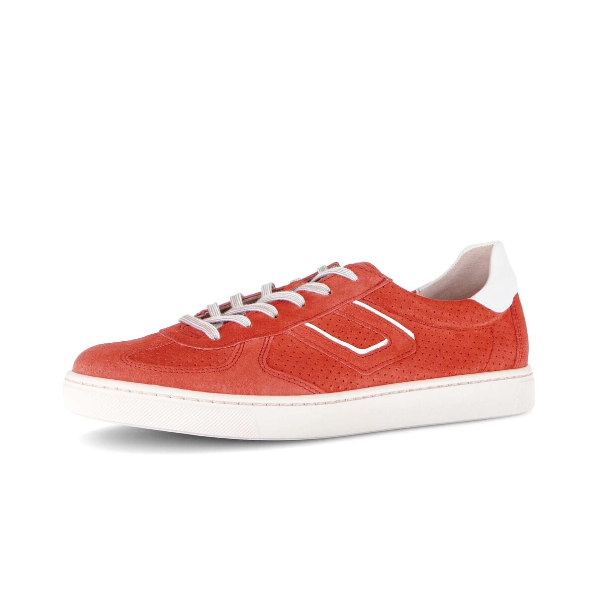 Sneaker GABOR "Sneaker low Rauleder", Damen, Gr. 42,5, orange, Schuhe Sneaker