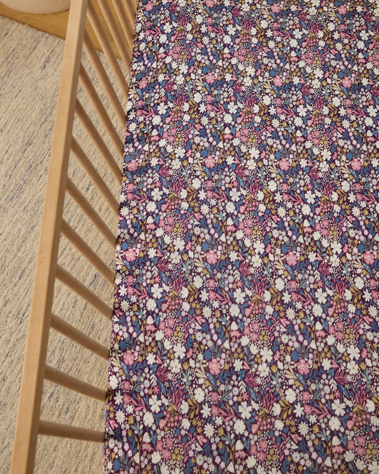 Midnight Petals Fitted Crib Sheet - Standard