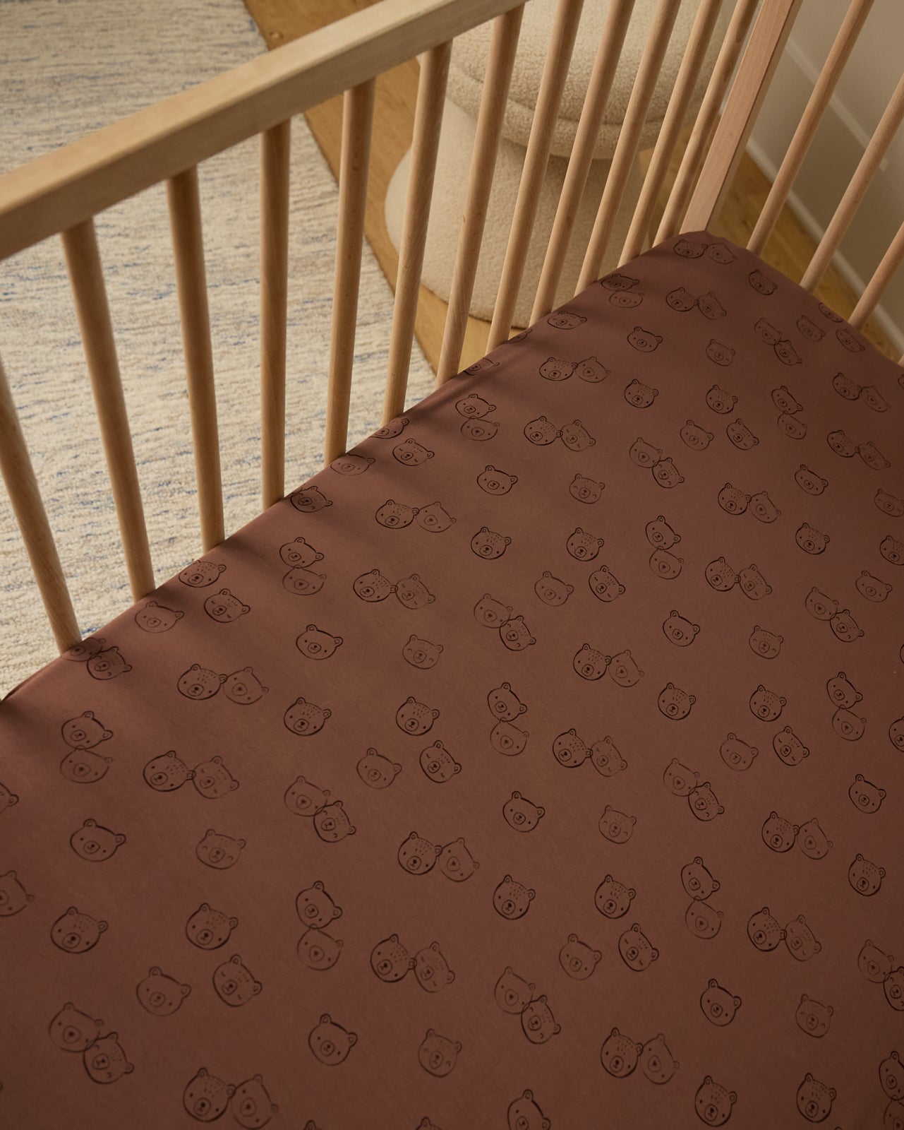 Teddy Tracks Fitted Crib Sheet - Standard