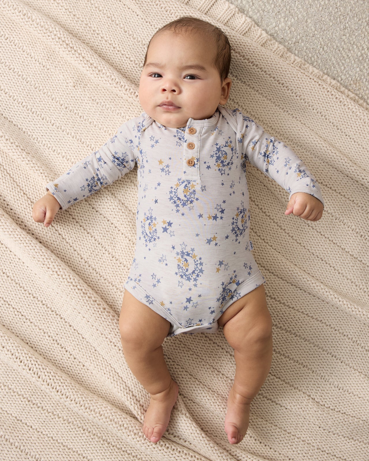 Lullaby Sky Henley Bodysuit - 3-6 months