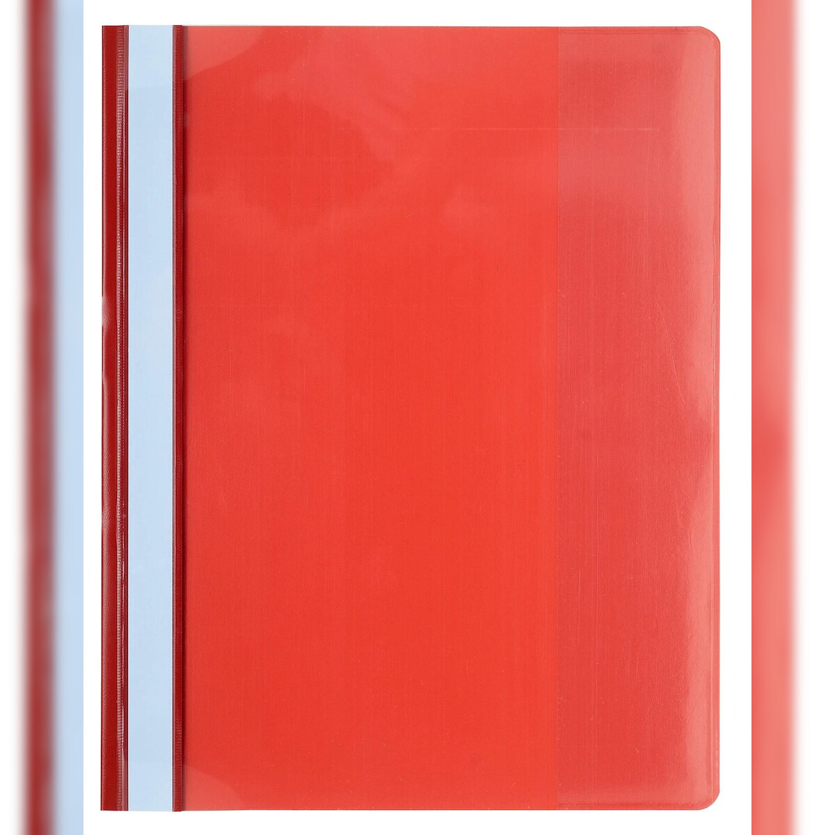 Exacompta 439903B 10x Schnellhefter mit Beschriftungsstreifen aus PVC mit Einschiebung für Hängeregistratur, für Format DIN A4+ - Rot Image