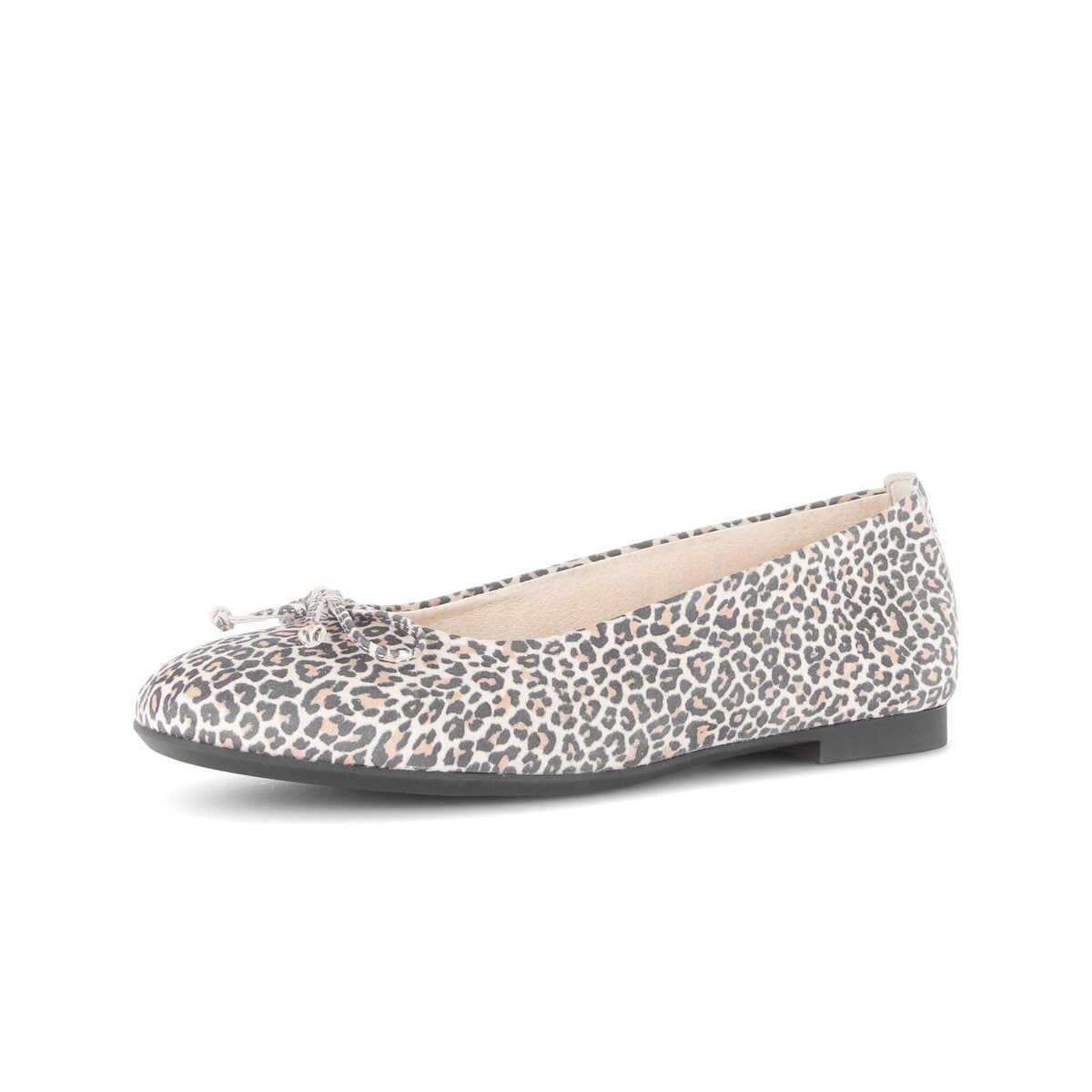 Ballerina GABOR "Eleganter Ballerina Effektleder", Damen, Gr. 38,5, beige, Schuhe Ballerina