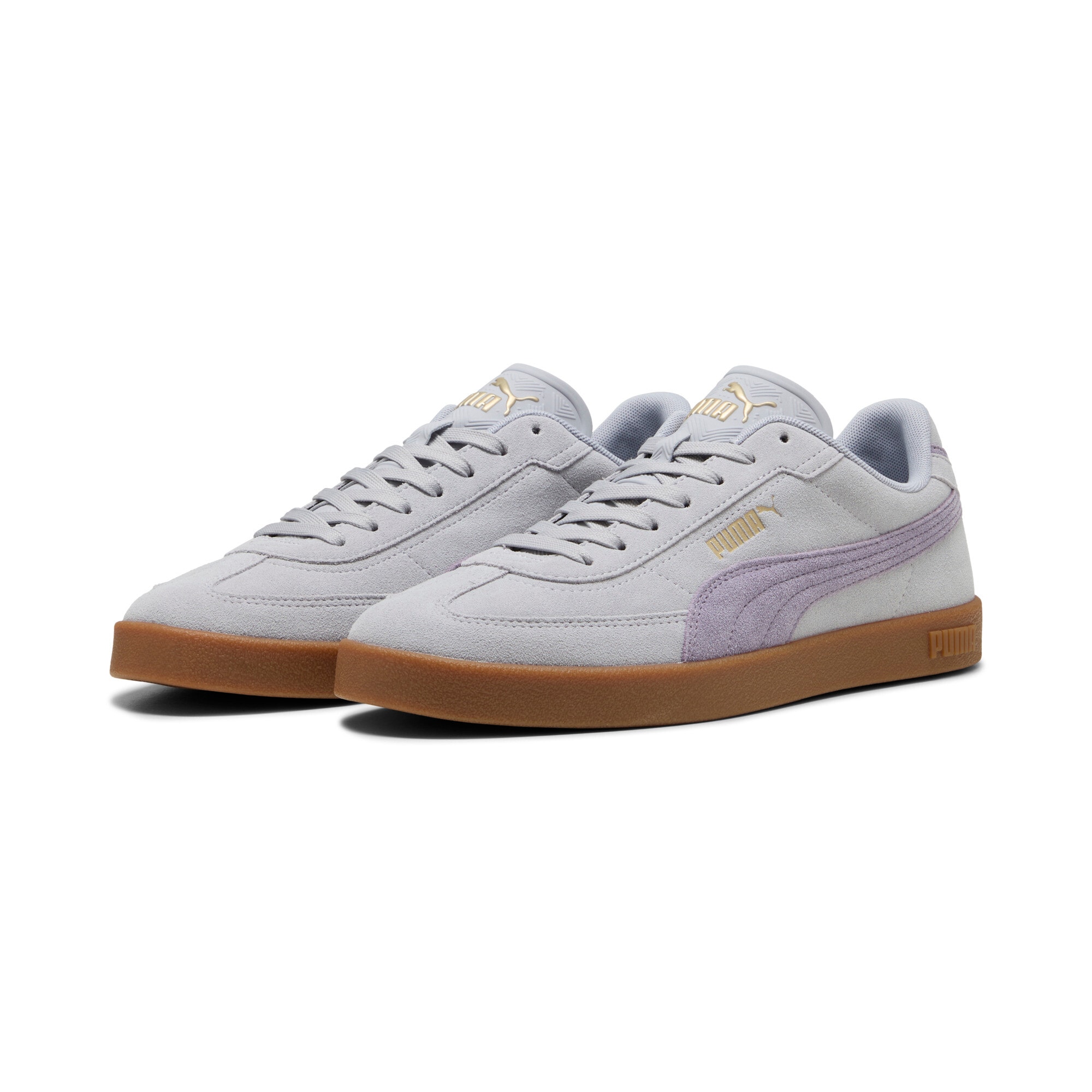 Sneaker PUMA "CLUB II ERA SUEDE", Damen, Gr. 40,5, vibrant silber, lila luster, unifarben, Schuhe Sneaker