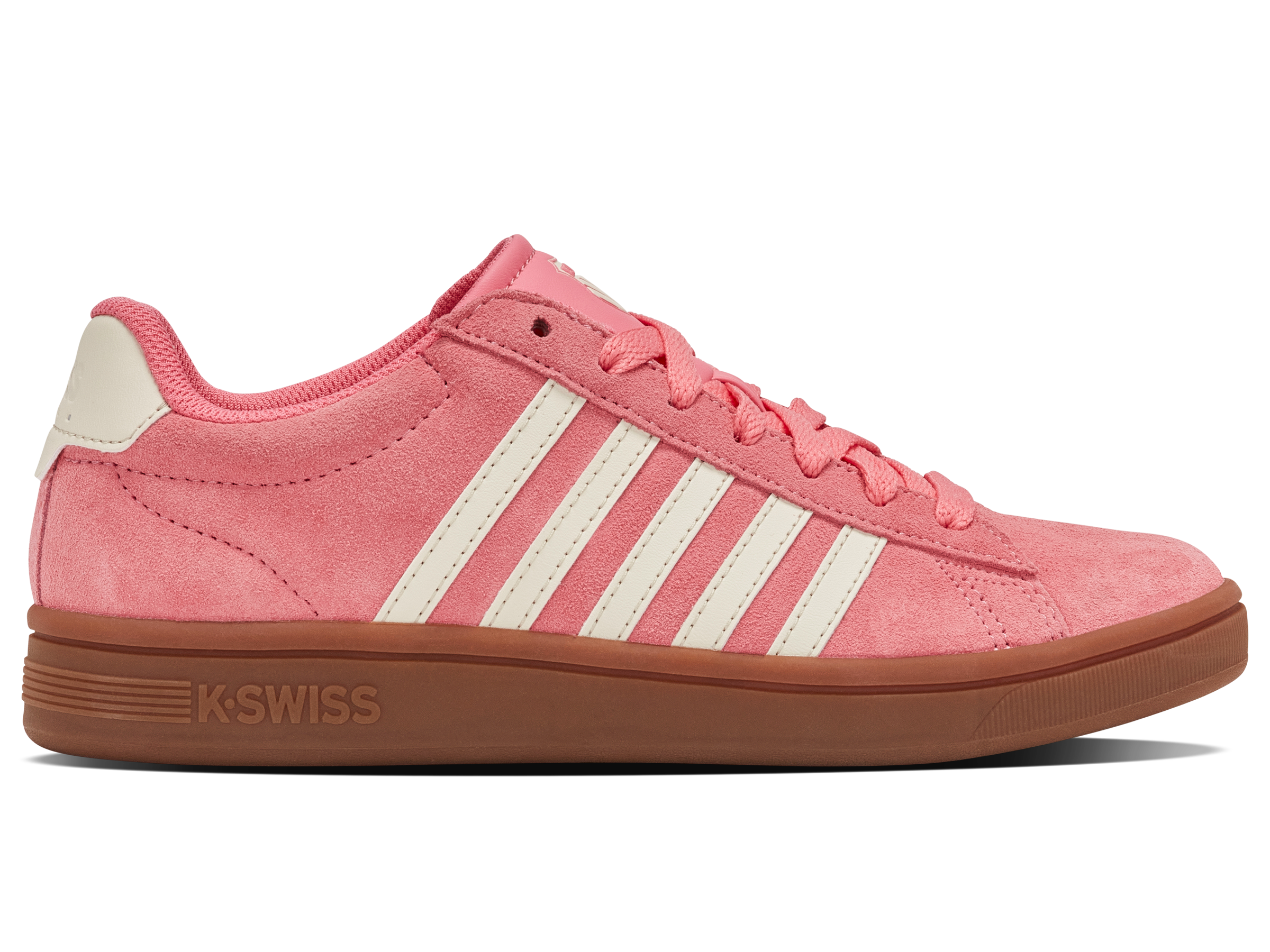 Sneaker K-SWISS "COURT TIEBREAK II SDE", Damen, Gr. 42, pnklem, wtcpgry, gum, Leder, Schuhe Sneaker