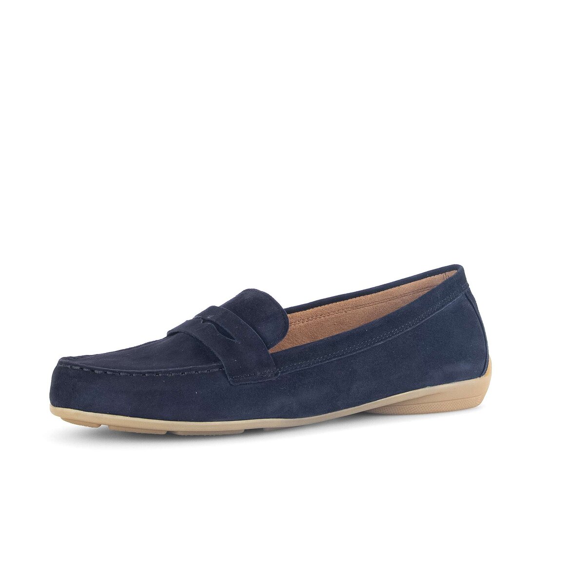 Mokassin GABOR "Mokassin Rauleder", Damen, Gr. 37,5, blau, Schuhe Mokassin