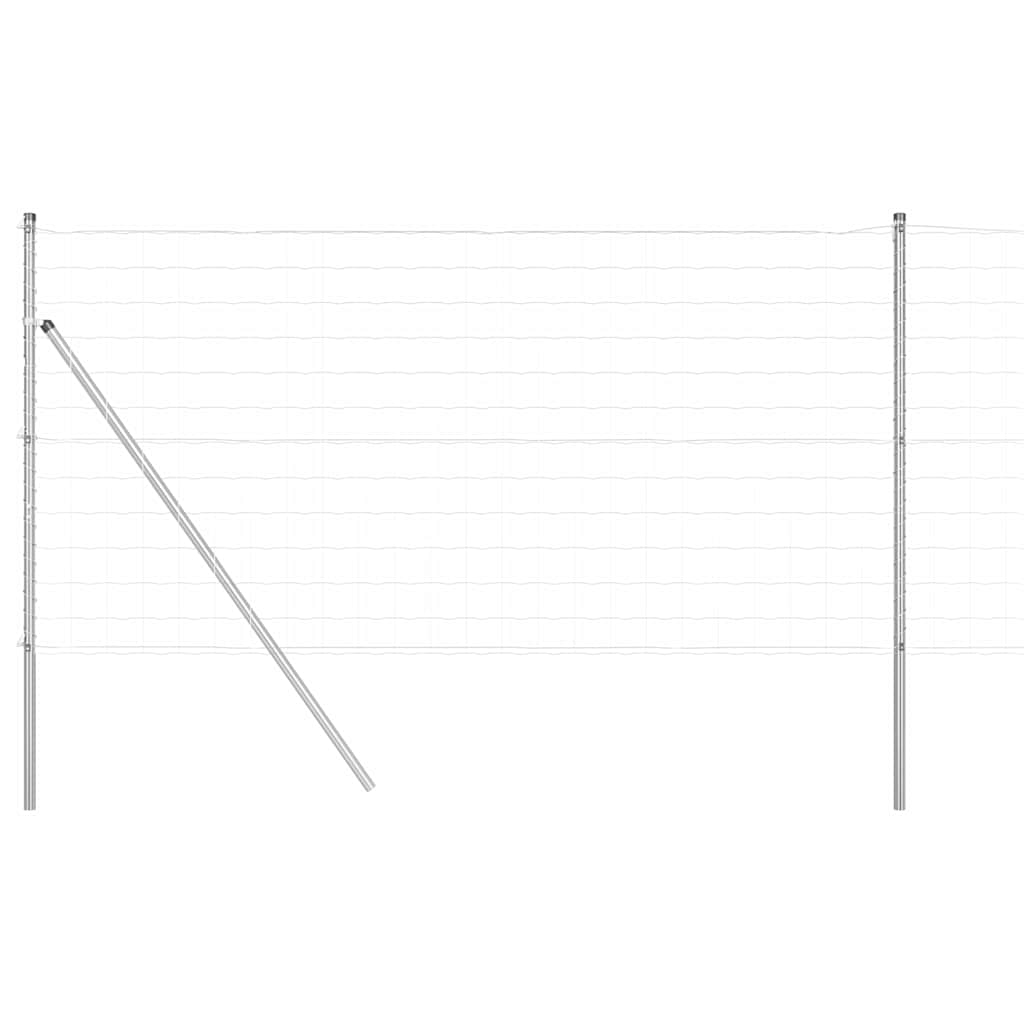 vidaXL Zaun mit Pfosten Silber 1,2 x 10 m Stahl und PVC Image