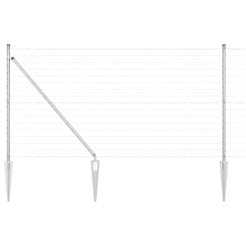 vidaXL Zaun mit Pfosten Silber 1 x 25 m Stahl Image