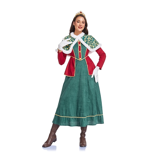 Karneval 2026 Karneval Robe Outfits Vintage-Kleid Erwachsene Damen Halloween Neujahr Maskerade Leistung Einfaches Karnevalskostüm Verkleiden Image