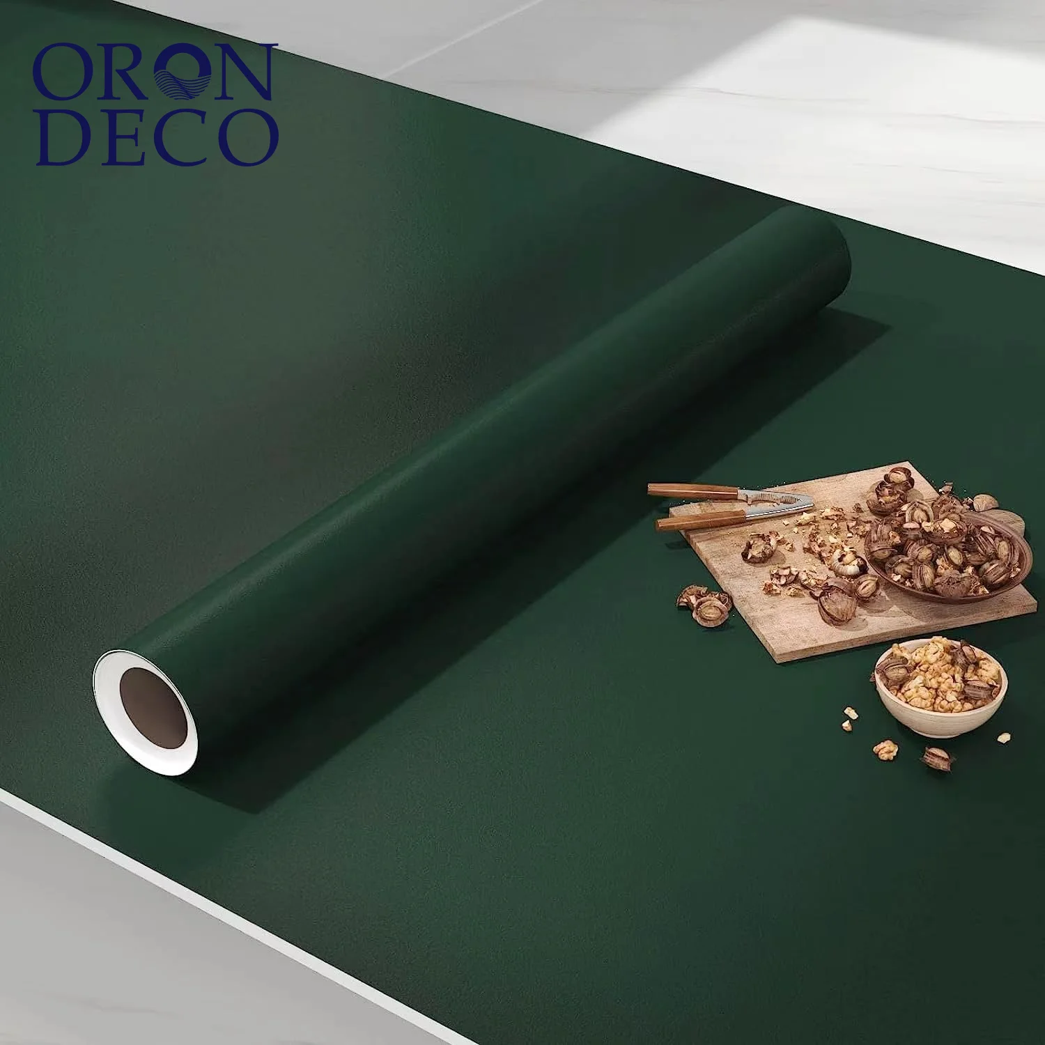 ORON DECO Green Peel & Stick PVC Vinyl Tapete Wasserdicht einfarbig für Küchen schrank Wände Abdeckung