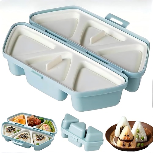 6-in-1 Onigiri-Formen-Set für dreieckiges Sushi, antihaftbeschichtete Reisbällchen zum Pressen mit Algen Koriander-Reisbällchen, perfekt für die heimische Küche – Sushi-Zubereitungsutensilien Image