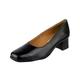 Amblers Womens Walford Black Leather Low Heel Court Shoe 6