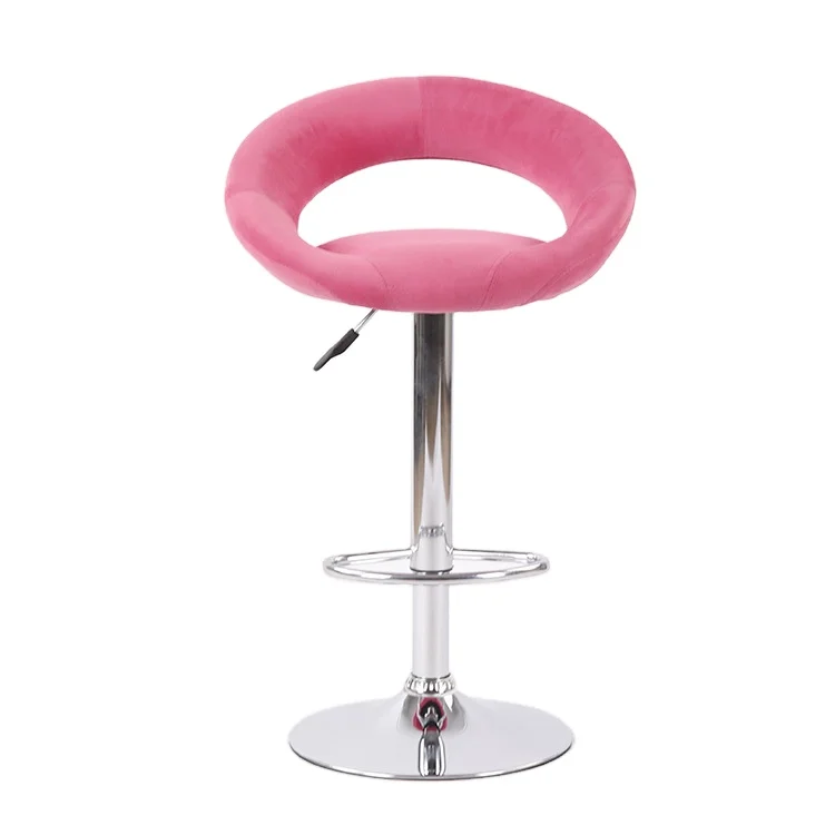 Leder Barhocker für die Küche mit Silber oder Chrom Luxus drehbar dick Kissen Bar Höhe rot und rosa Barhocker