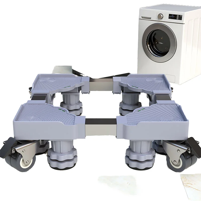 Heiß verkaufte Universal Kühlschrank verstellbare Basis bewegliche Räder Waschmaschine Wäsche trockner Waschmaschine Kühlschrank Ständer mit Rädern