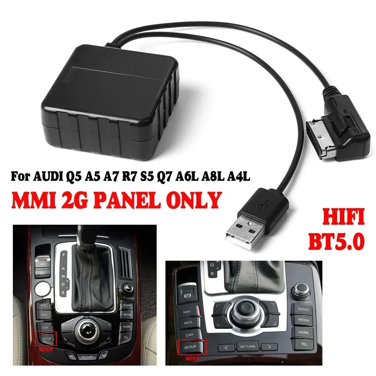12V MMI 2G Auto Bluetooth 5,0 AUX Kabel Adapter Drahtlose Auto Elektronik Zubehör Für AUDI Q5 A5 a7 R7 S5 Q7 A6L A8L A4L Image