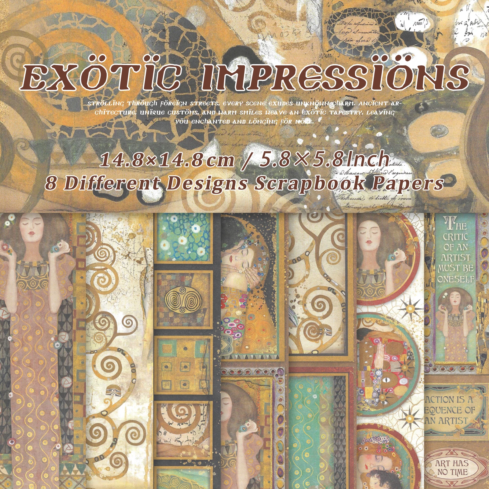 8 Blatt Vintage-Scrapbook-Papier, Bild-Hintergrund-Thema, Scrapbooking-Zubehör für Junk-Journal, DIY-Kunsthandwerk, Collagen Image