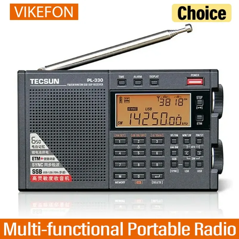 Tecsun PL-330 FM/MW/SW/LW SSB DSP Radio Full-Band Ricevitori radio portatili multifunzionali Radio ad alta sensibilità PL330