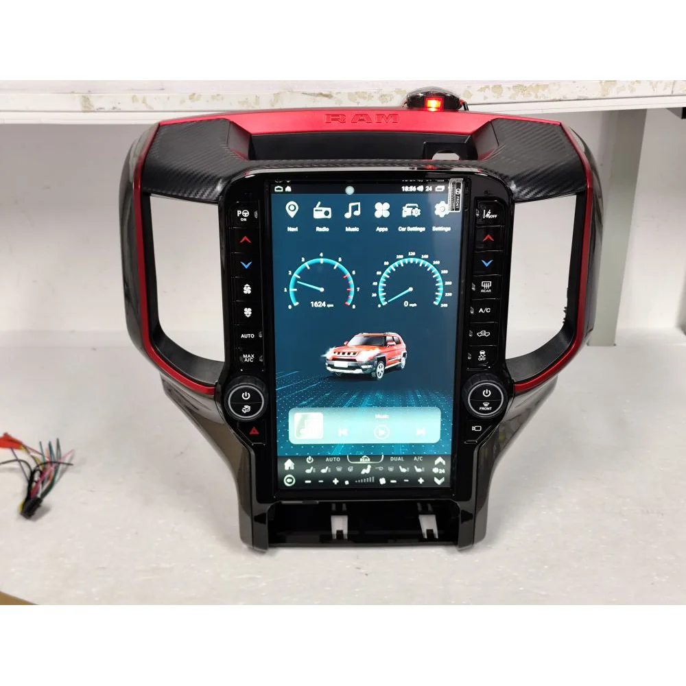 Android 13 Auto Multimedia Radio Vertikale Bildschirm GPS Navigation Für Dodge RAM 2018-2022 Auto Radio Auto Stereo 4G WiFi Kopf Einheit Image