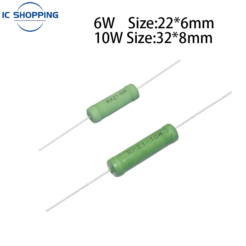 10PCS RX21 5W 6W 10W Draht Wund Widerstand 5% 0,1 ~ 33K 3 4,7 10 22 27 47 100 120 180 200 220 270 330R 360 510 1K 10K 12K 15K Ohm Image