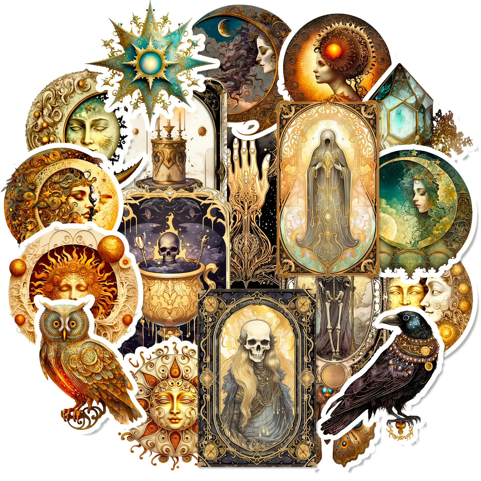 50 Stück Ästhetik Cartoon Magic Theme Aufkleber für Wasserflasche, Laptop, Scrapbooking, Tagebuch, DIY-Handwerk Image