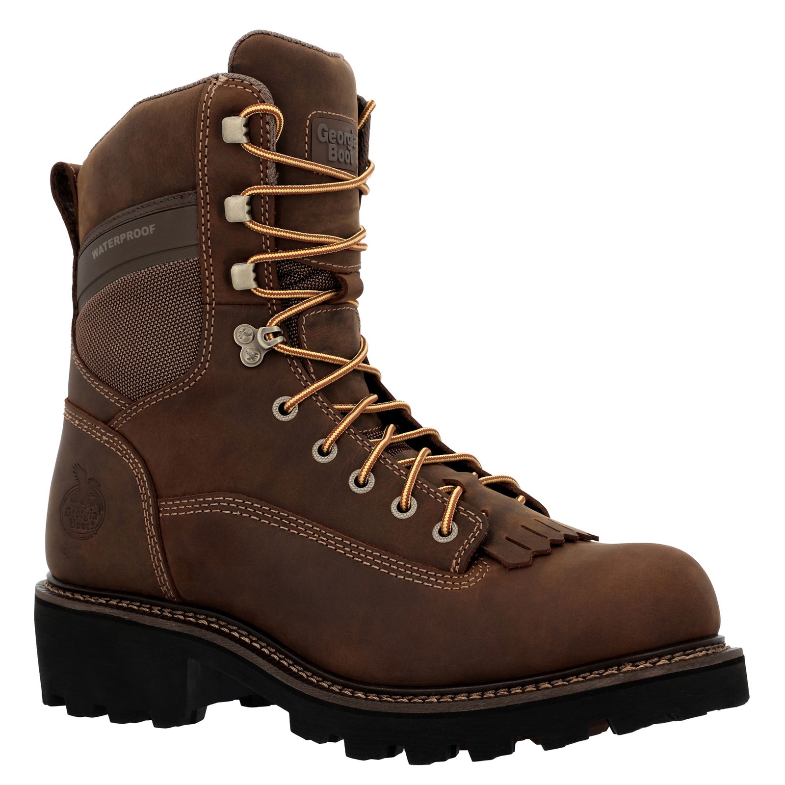 Georgia Boot Core 37 Logger Scalloped Heel 9" - Mens 12 Brown Boot Medium