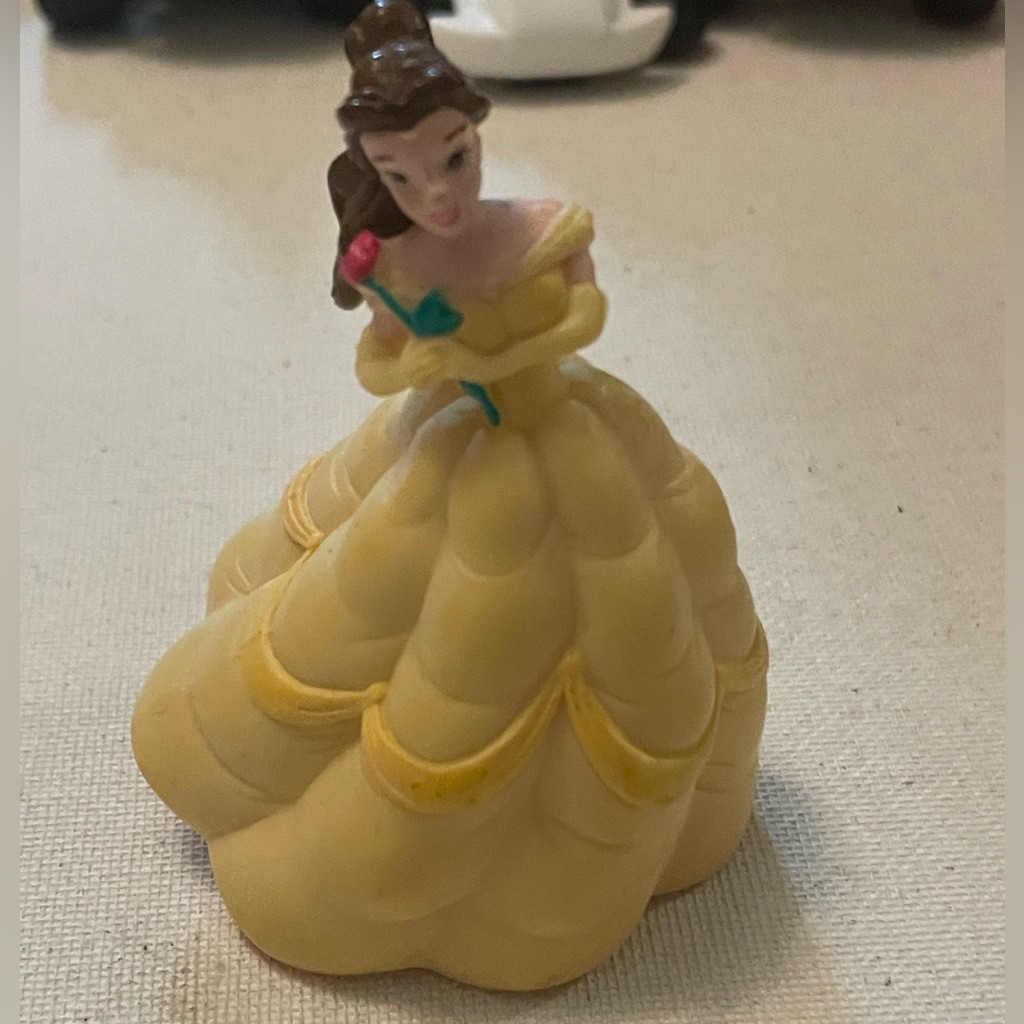 Disney Toys | Beauty And The Beast Belle Yellow Dress Princess Figurine Less Than 2 In | Color: Red/Yellow | Size: Osg