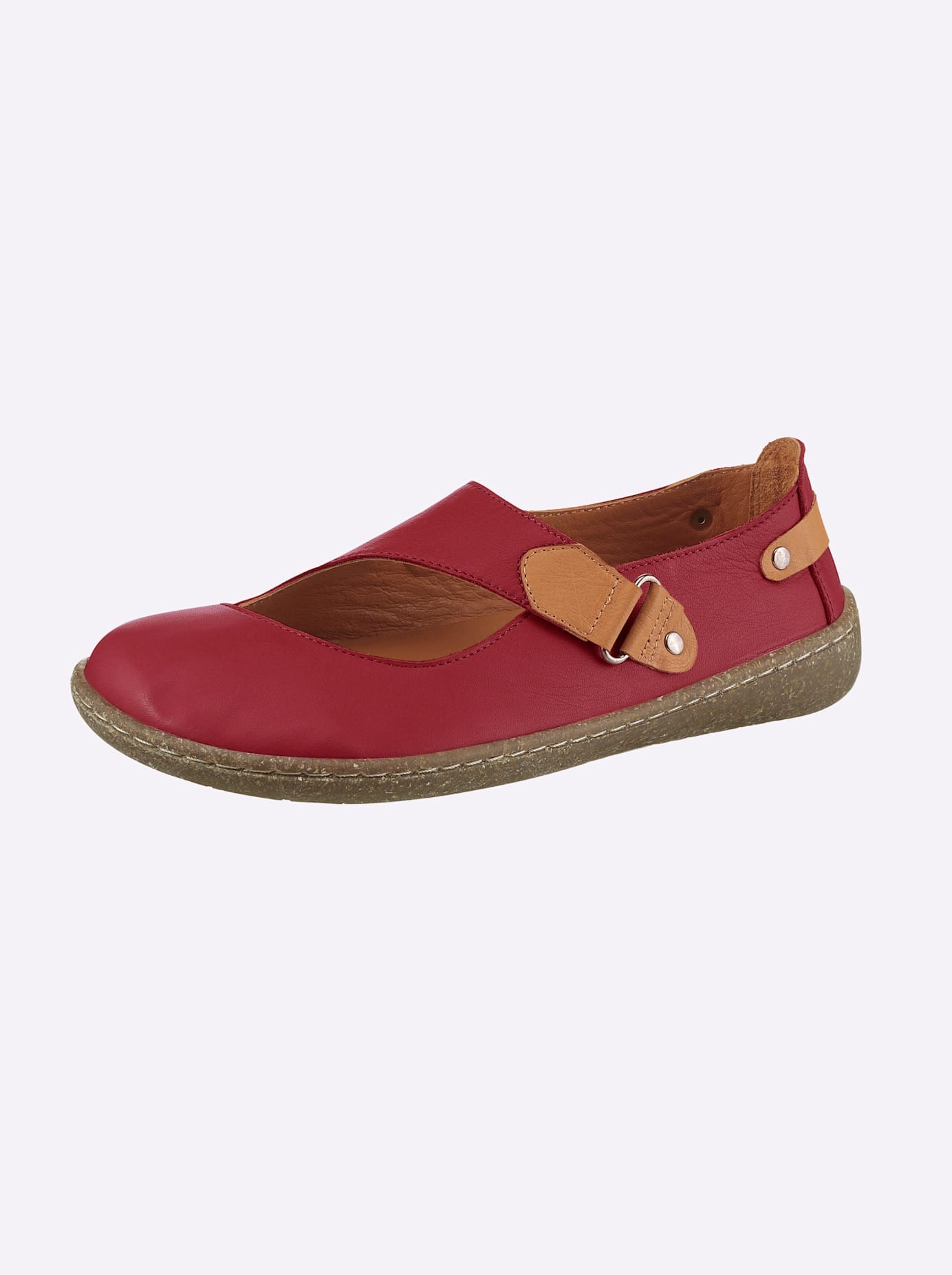 Slipper GEMINI, Damen, Gr. 37, rot, Glattleder, Schuhe Slipper
