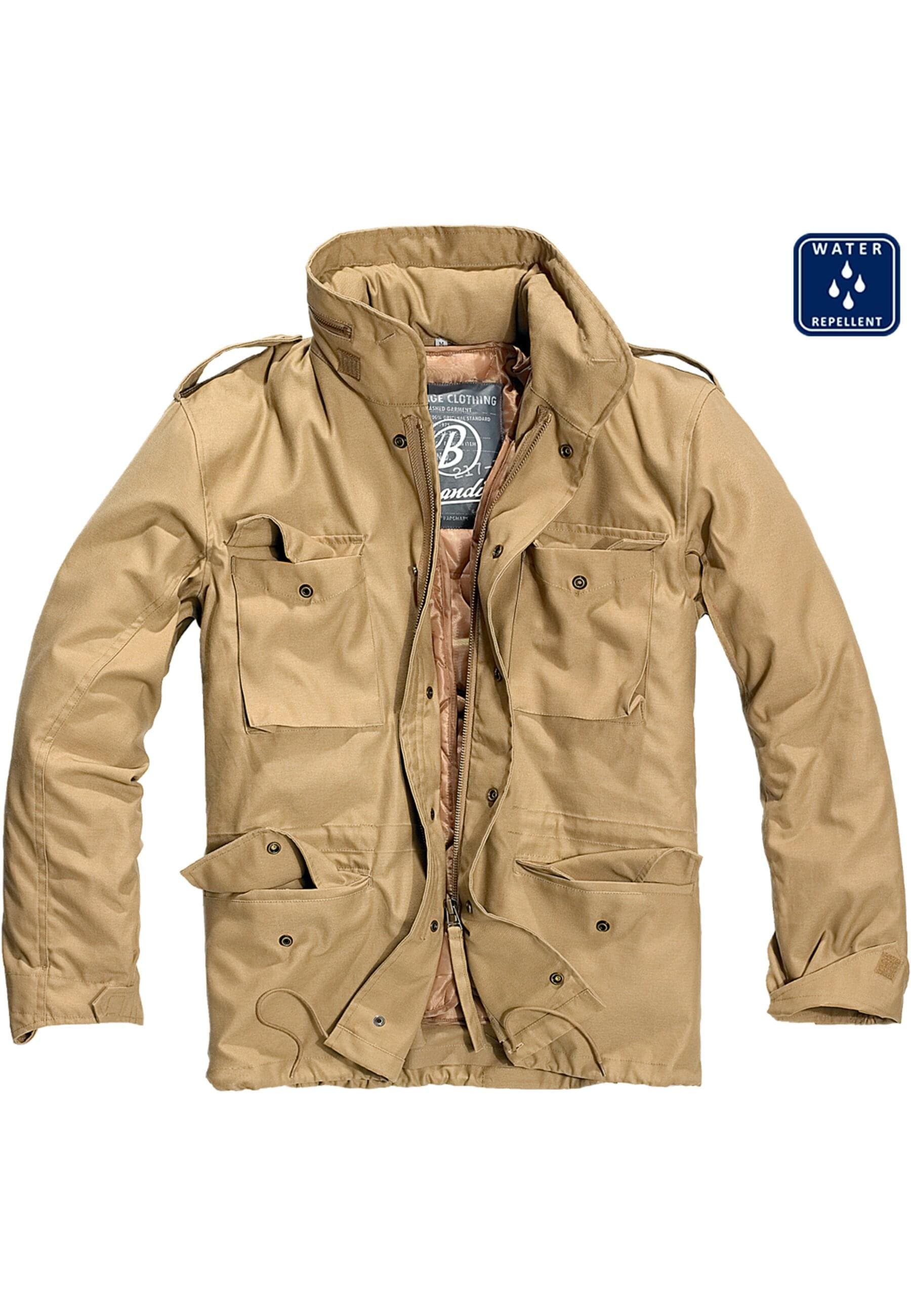 Langmantel BRANDIT "Brandit Herren M-65 Field Jacket", Herren, Gr. S, camel, 80% Polyester, 20% Baumwolle, Mäntel
