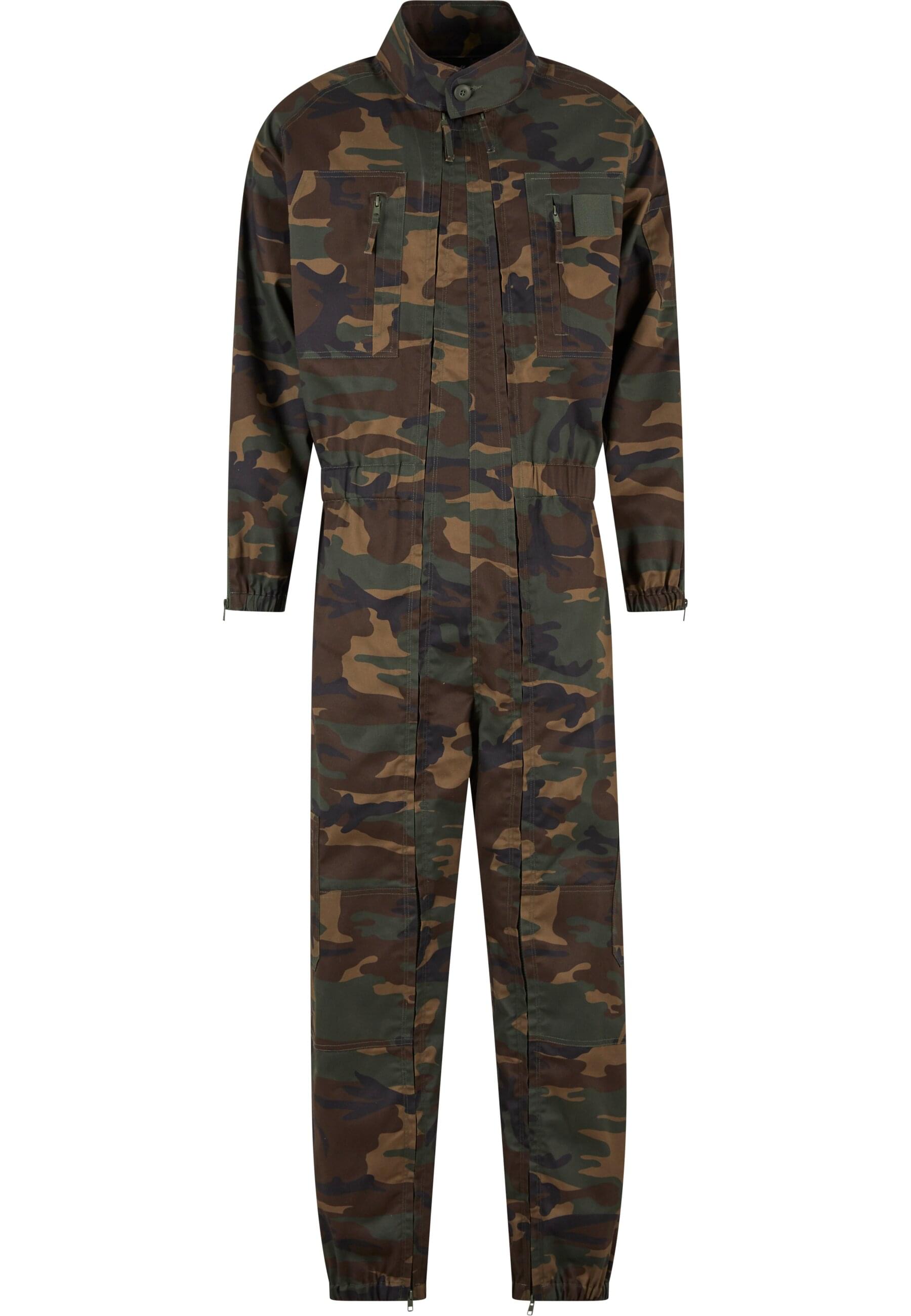 Jumpsuit BRANDIT "Brandit Herren Einsatzkombi", Herren, Gr. S, US-Größen, woodland, 80% Polyester, 20% Baumwolle, unifarben, normal, Overalls Jumpsuit