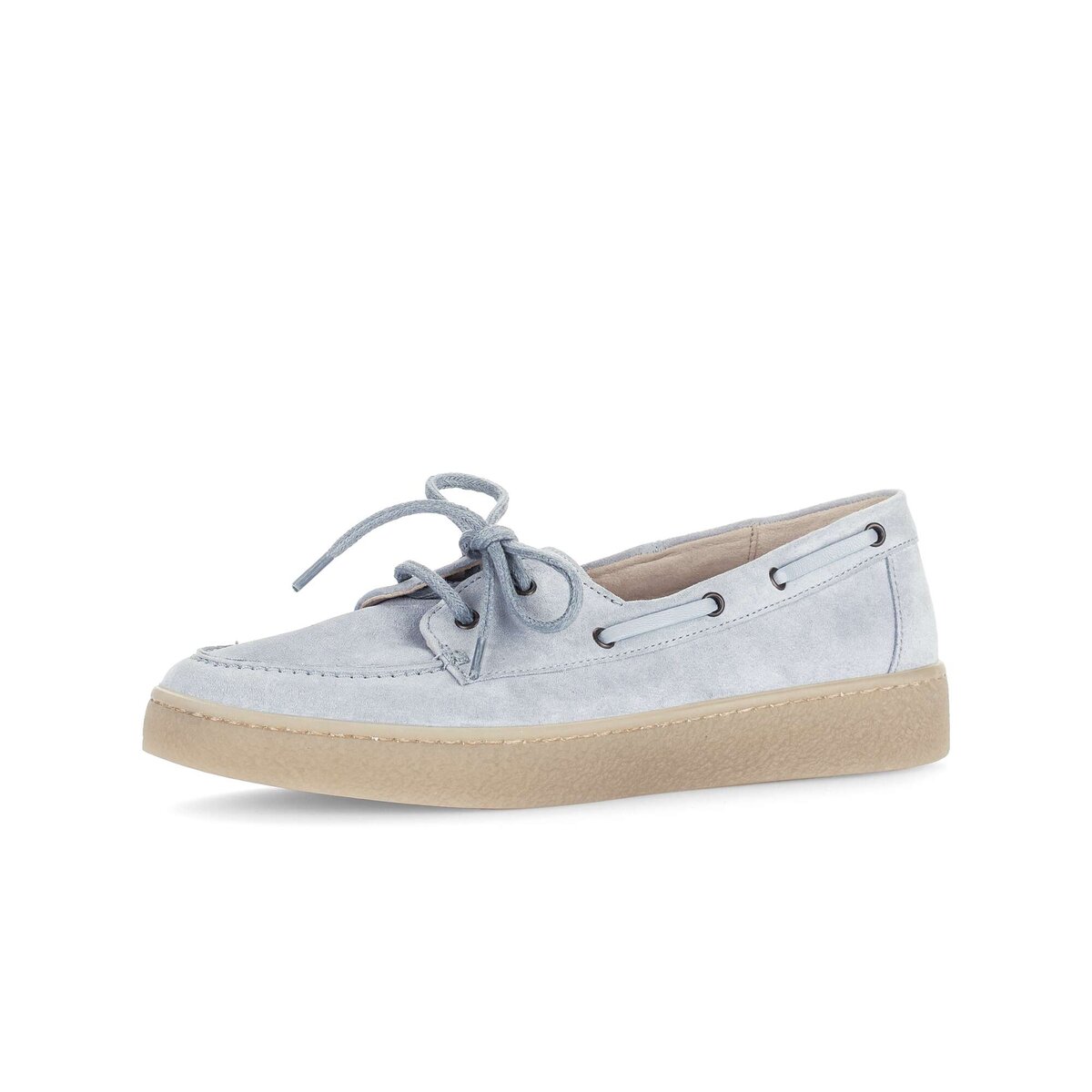 Mokassin GABOR "Mokassin Materialmix Leder", Damen, Gr. 35,5, blau, Schuhe Mokassin