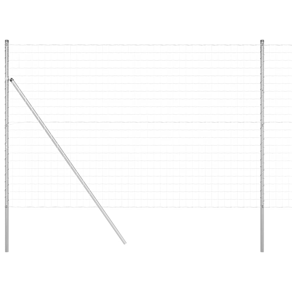 vidaXL Zaun mit Pfosten Silber 1,6 x 10 m Stahl und PVC Image
