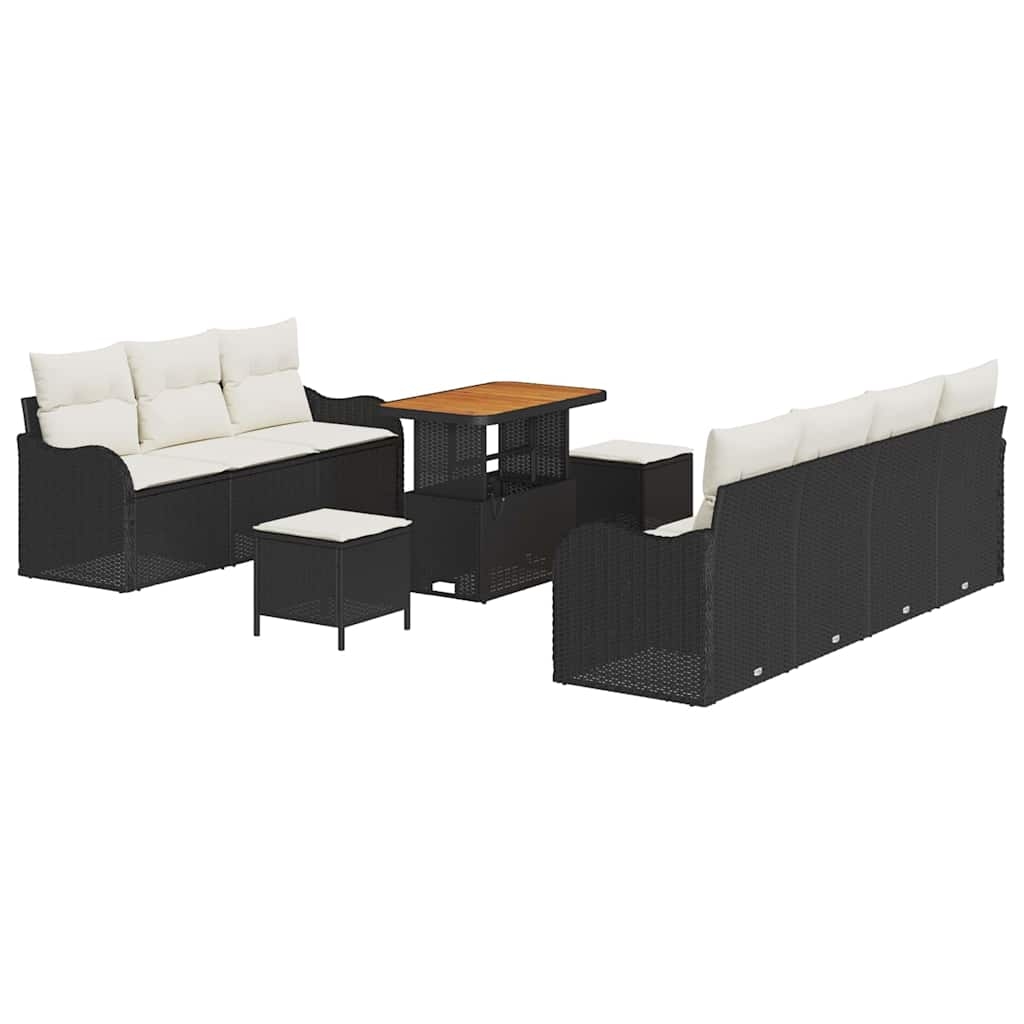 vidaXL Garten-Sofa-Set 10 pcs Schwarz Poly-Rattan Image