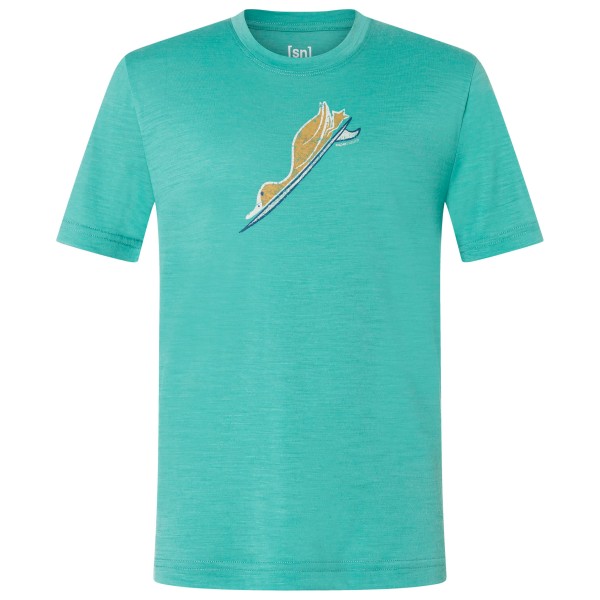 super.natural - Kid's Duck Dive Tee - Merinoshirt Gr 104 grün/ various