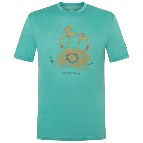 super.natural - Mr Crab Tee - Merinoshirt Gr M türkis